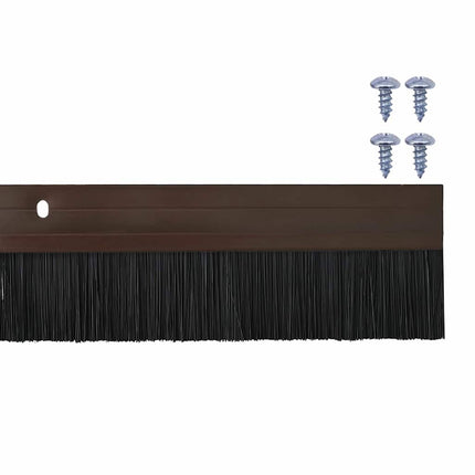 Skruemonterede dørbørste tætninger 2 pcs Brun 100 cm