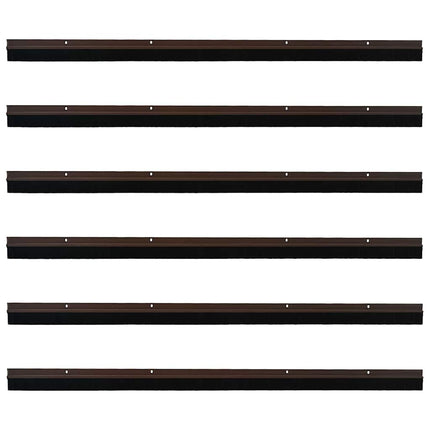Skruemonterede dørbørste tætninger 6 pcs Brun 100 cm