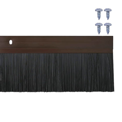 Skruemonterede dørbørste tætninger 12 pcs Brun 100 cm