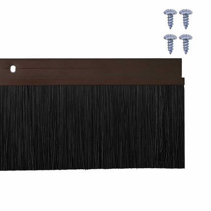Skruemonterede dørbørste tætninger 12 pcs Brun 100 cm