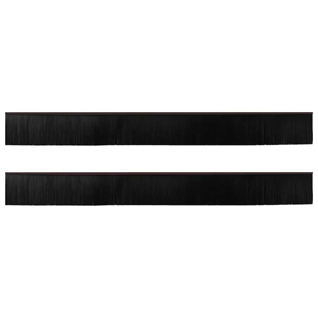 Skruemonterede dørbørste tætninger 2 pcs Brun 100 cm