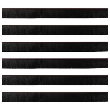 Skruemonterede dørbørste tætninger 6 pcs Brun 100 cm
