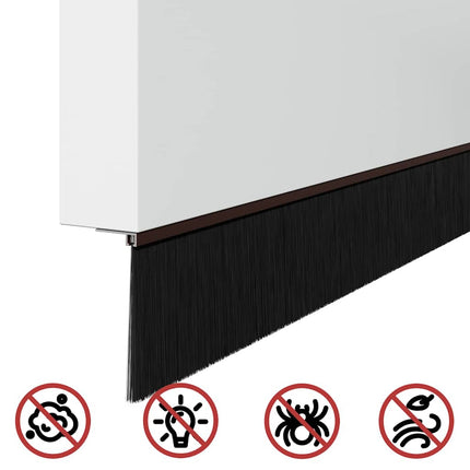 Skruemonterede dørbørste tætninger 6 pcs Brun 100 cm