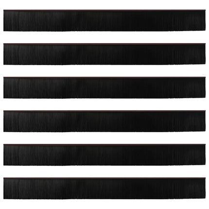 Skruemonterede dørbørste tætninger 6 pcs Brun 100 cm