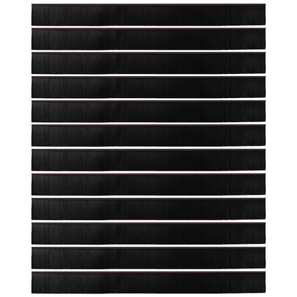 Skruemonterede dørbørste tætninger 12 pcs Brun 100 cm