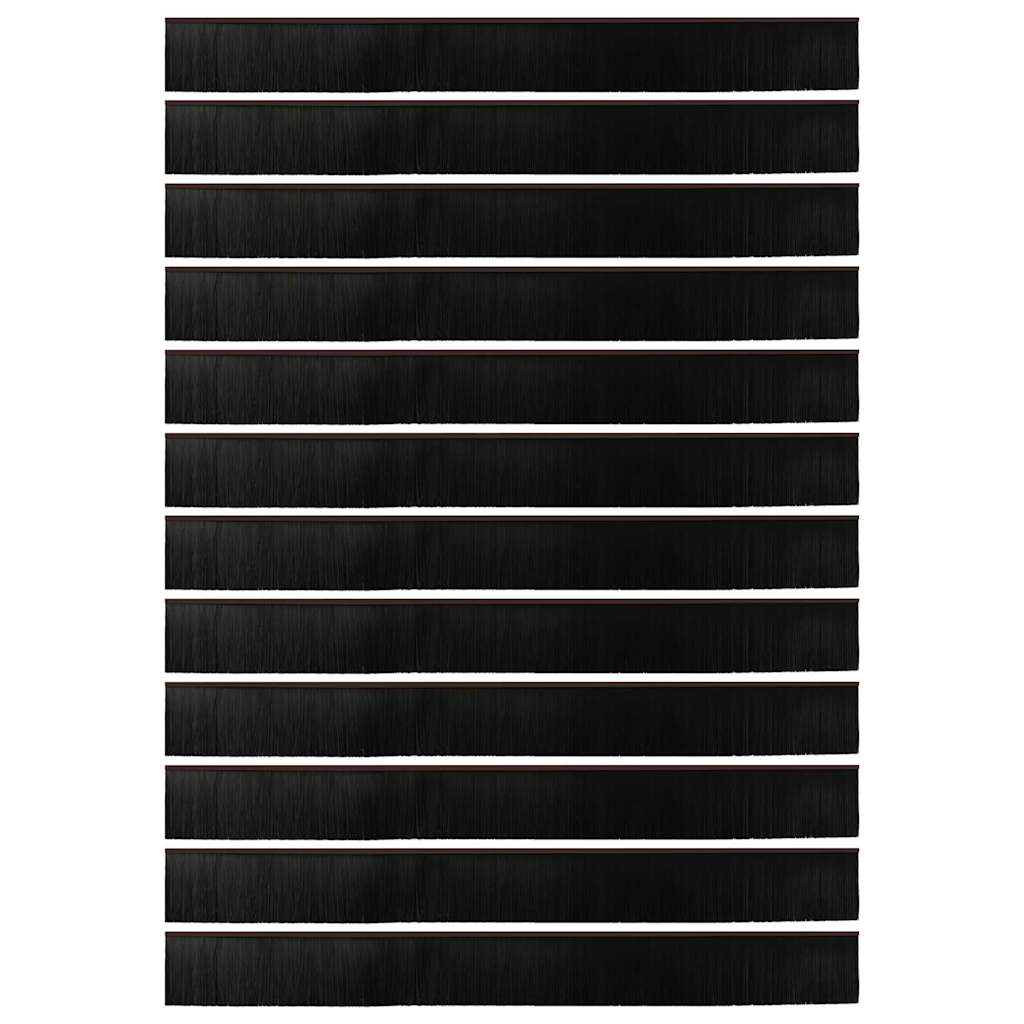 Skruemonterede dørbørste tætninger 12 pcs Brun 100 cm