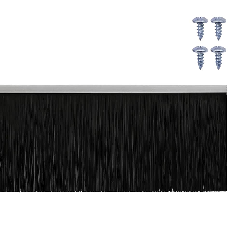 Skruemonterede dørbørste tætninger 2 pcs Sølv 100 cm