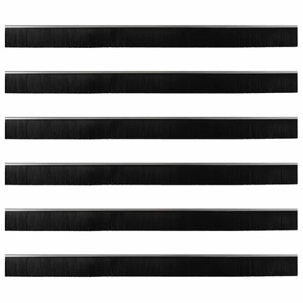 Skruemonterede dørbørste tætninger 6 pcs Sølv 100 cm