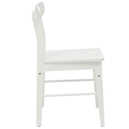 Spisestuestol 2 stk. Massiv Gummitræ Hvid 43 x 44,5 x 77 cm