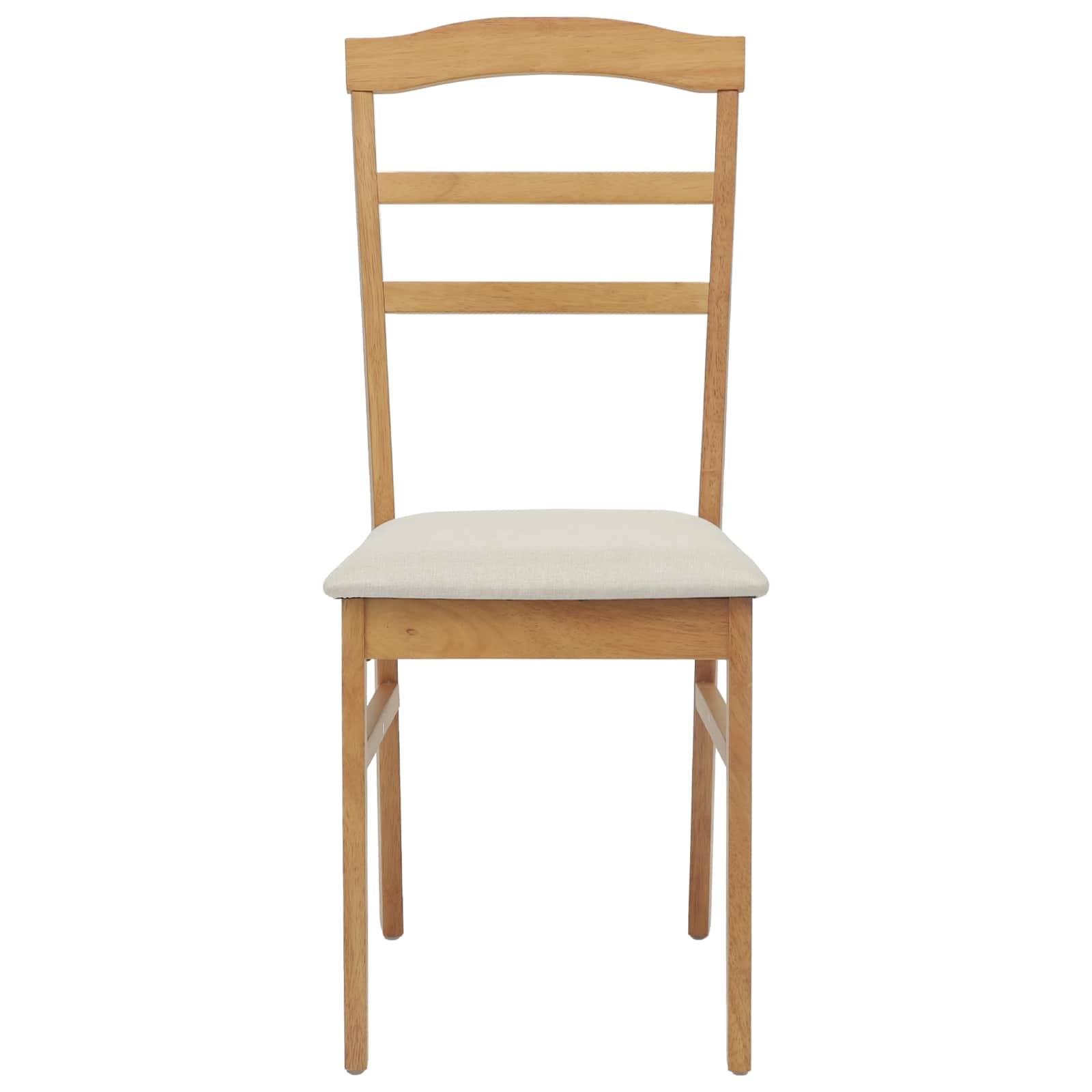 Spisestuestol 2 pcs Naturlig og lys Massiv Gummitræ