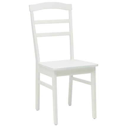 Spisestuestol 2 stk. Massiv Gummitræ Hvid 36 x 45,5 x 93,5 cm