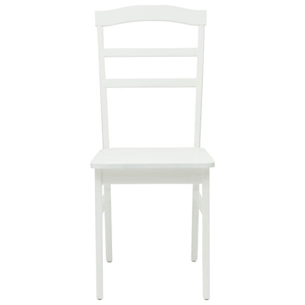Spisestuestol 2 stk. Massiv Gummitræ Hvid 36 x 45,5 x 93,5 cm