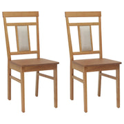 Spisestuestol 2 pcs Naturfarvet Massiv Gummitræ