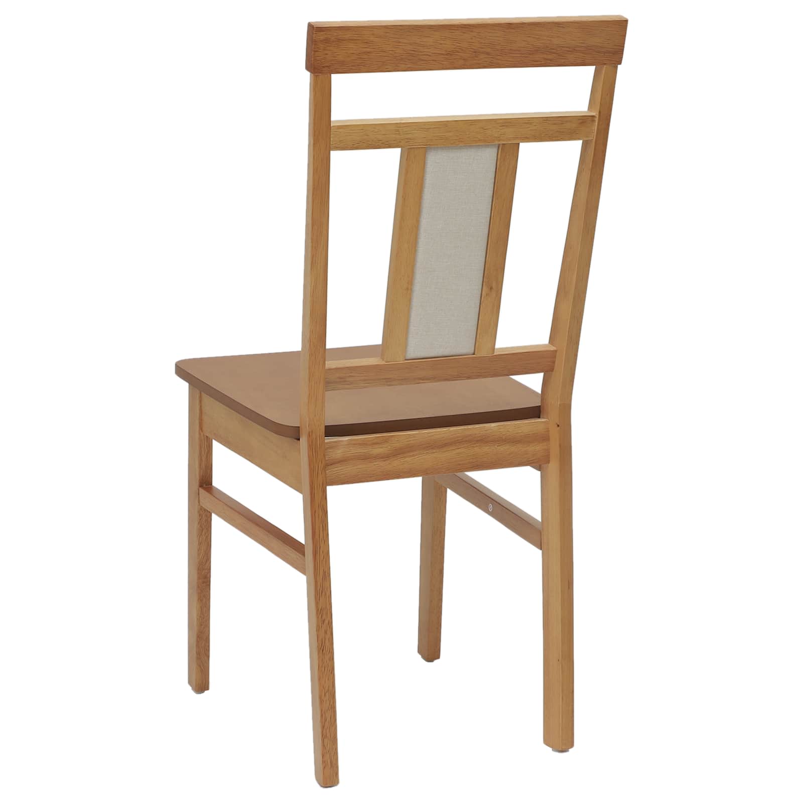 Spisestuestol 2 pcs Naturfarvet Massiv Gummitræ