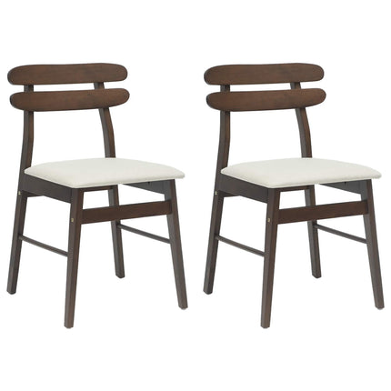 Spisestuestol 2 pcs Lys brun og lys Massiv Gummitræ