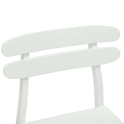 Spisestuestol 2 stk. Massiv Gummitræ Hvid 43,5 x 44,5 x 77,5 cm