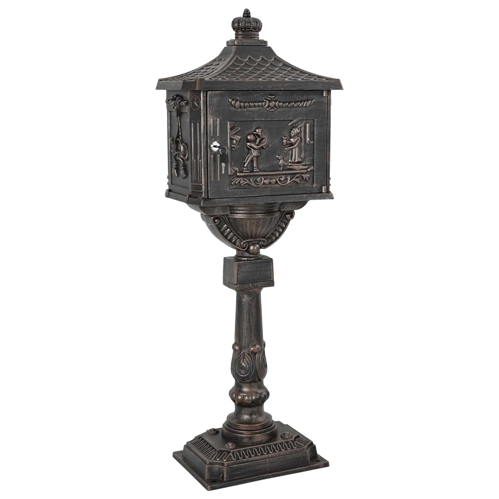 Stående Postkasse Bronze 42,5 x 29,5 x 117 cm Gustt aluminium