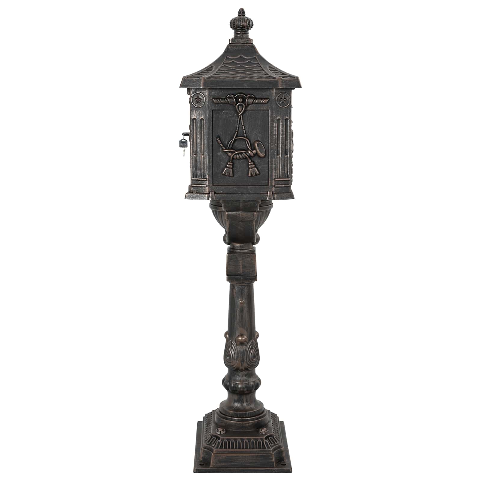 Stående Postkasse Bronze 42,5 x 29,5 x 117 cm Gustt aluminium