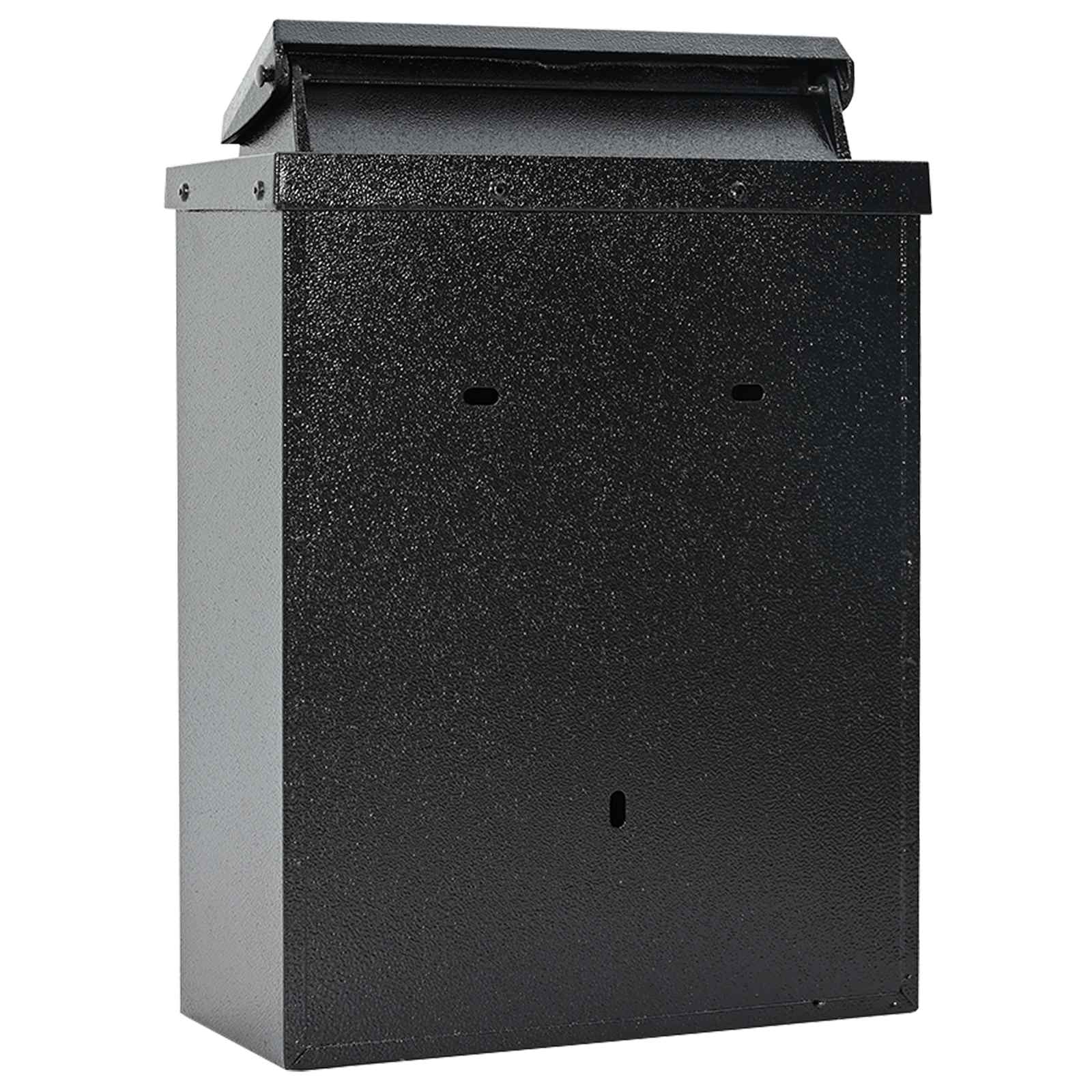 Væghængt Postkasse med dør Sort 29 x 13 x 41 cm Gustt aluminium