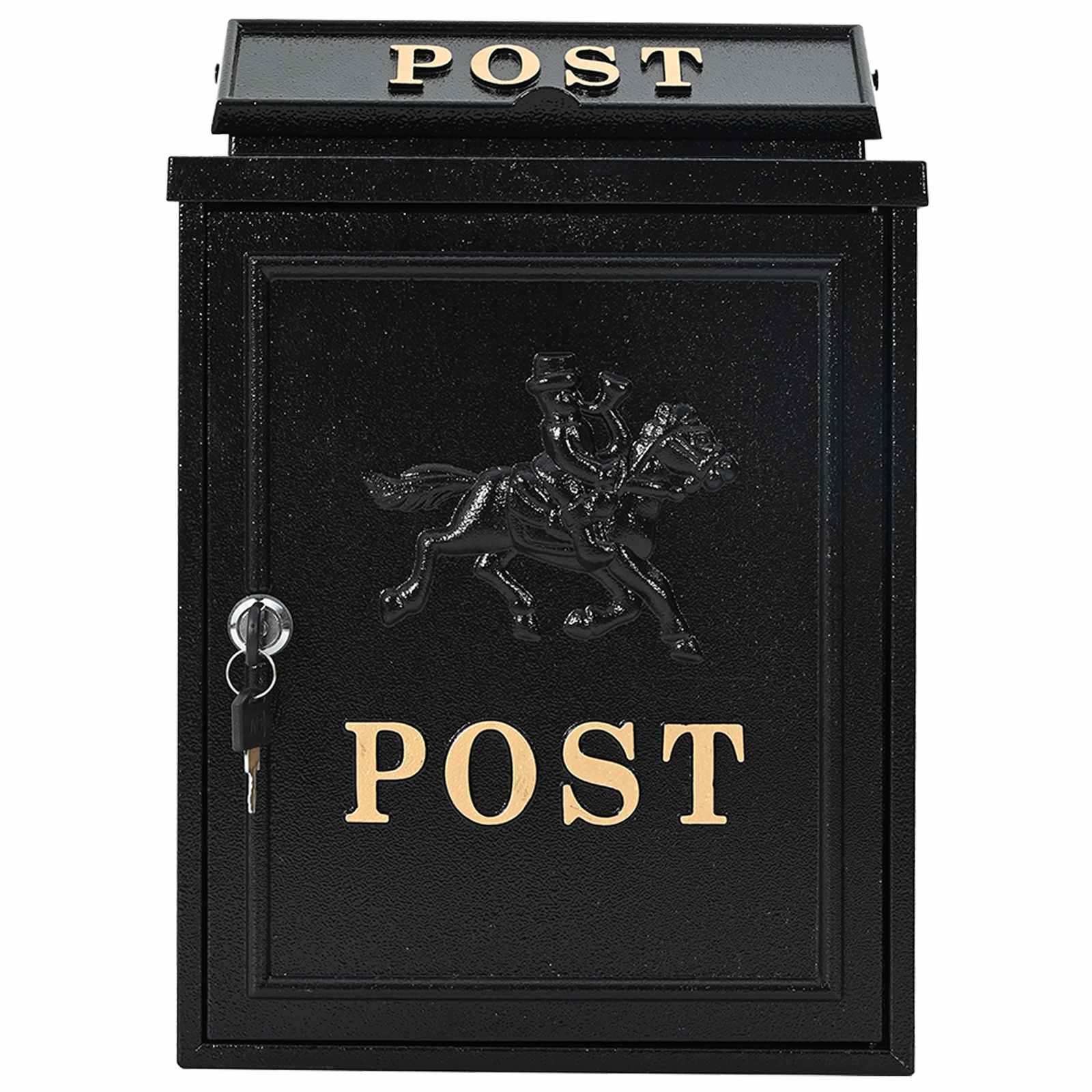 Væghængt Postkasse med dør Sort 29 x 13 x 41 cm Gustt aluminium