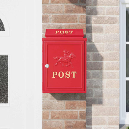 Væghængt Postkasse med dør Rød 29 x 13 x 41 cm Gustt aluminium
