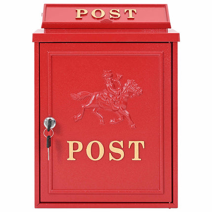 Væghængt Postkasse med dør Rød 29 x 13 x 41 cm Gustt aluminium