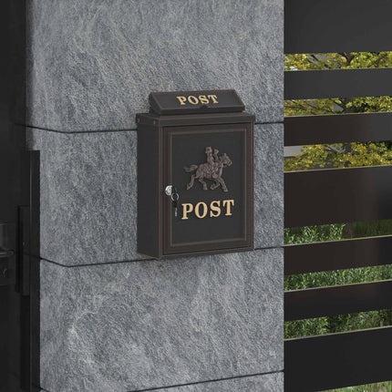 Væghængt Postkasse Bronze 29 x 13 x 41 cm Gustt aluminium