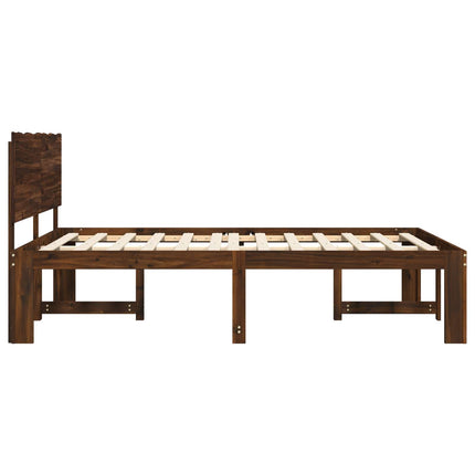 Dobbelt Sengestel med Hovedgærde ROSTOCK Mørk Brun 135 x 190 cm