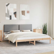 Sengestel med Polstret Hovedgavl Lysegrå 200 x 200 cm