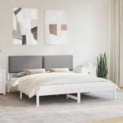 Sengestel med Polstret Hovedgavl Lysegrå 200 x 200 cm
