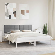 Sengestel med Polstret Hovedgavl Gråbrun 200 x 200 cm