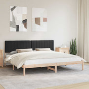 Sengestel med Polstret Hovedgavl Sort 200 x 200 cm