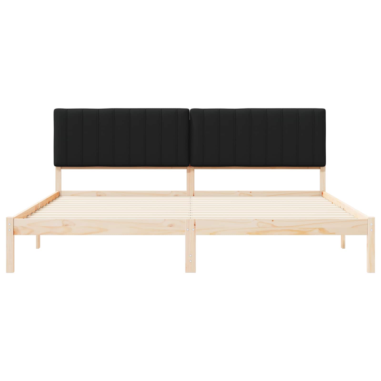 Sengestel med Polstret Hovedgavl Sort 200 x 200 cm