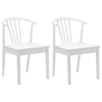 Spisestuestol 2 pcs Hvid Solid gummitræ