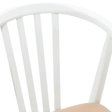 Spisestuestol 2 pcs Hvid og brun Solid gummitræ