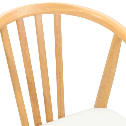 Spisestuestol 2 pcs Natur og hvid Solid gummitræ