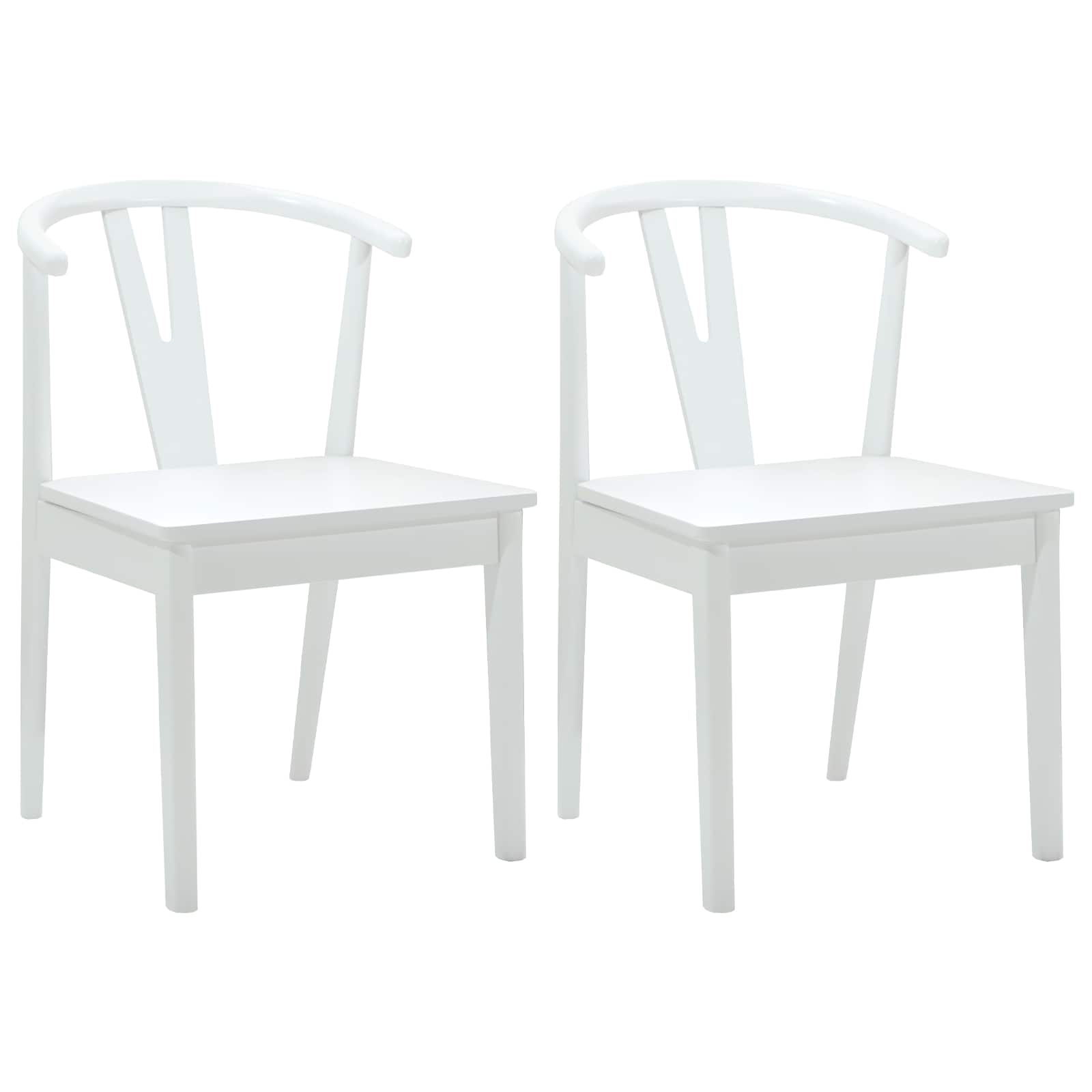 Spisestuestol 2 pcs Hvid og Hvid Massiv Gummitræ