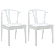 Spisestuestol 2 pcs Hvid og Hvid Massiv Gummitræ