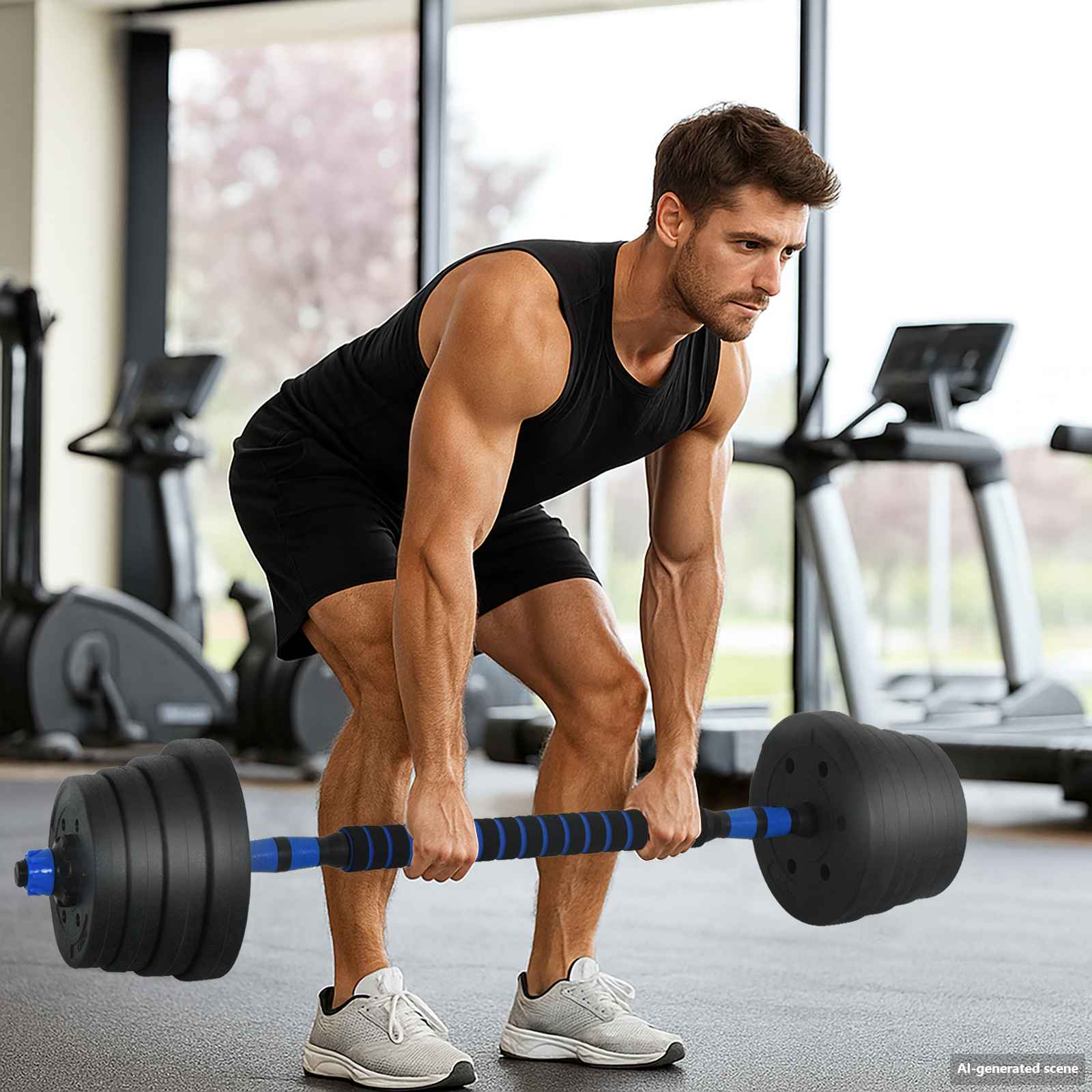 2-i-1 Håndvægt Sæt Sort og Blå 121 x 19,5 x 19,5 cm