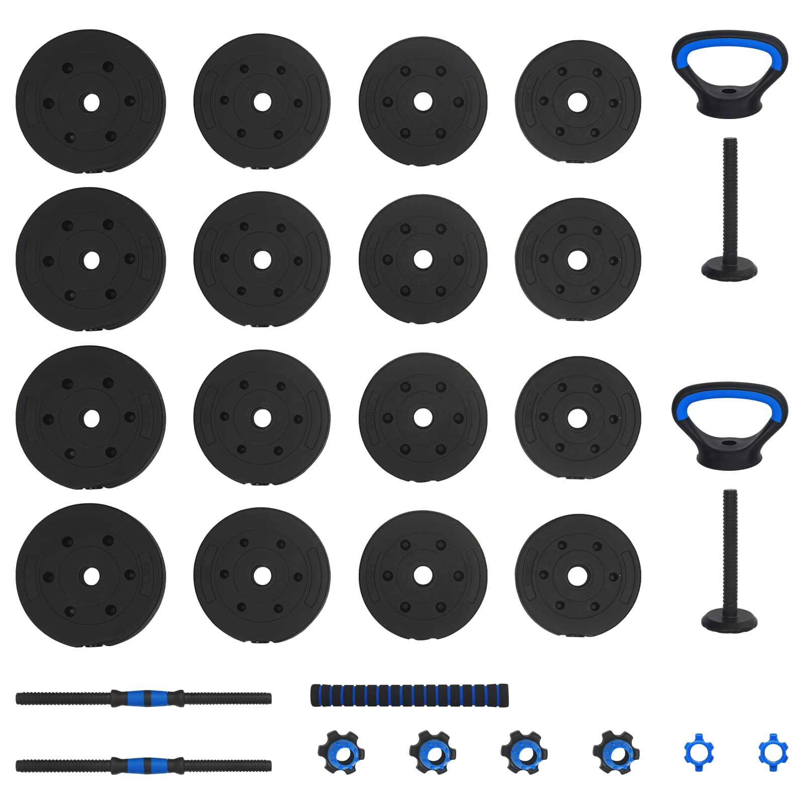 4-i-1 Håndvægt Sæt Sort og Blå 121 x 19,5 x 19,5 cm