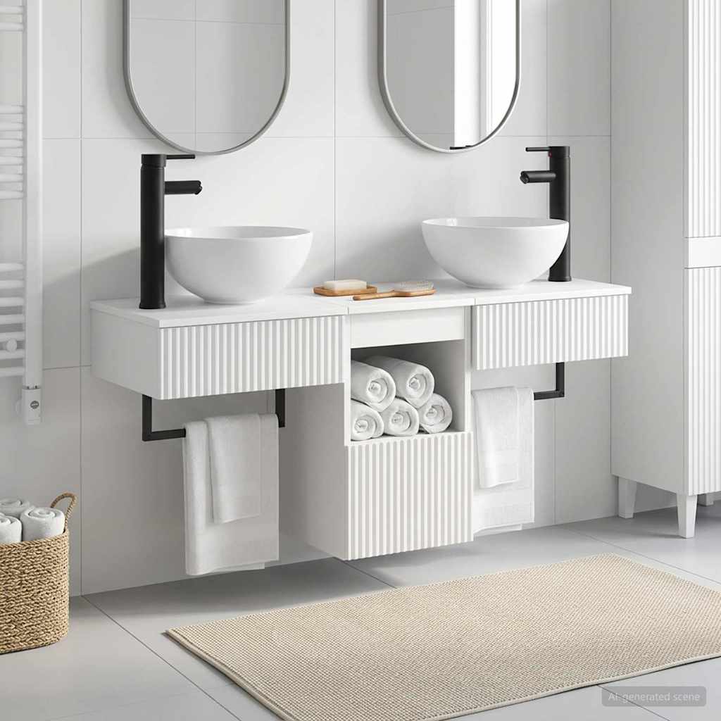 Badevrelsesmbel st 3 stk. Hvid hjglans Konstrueret tr