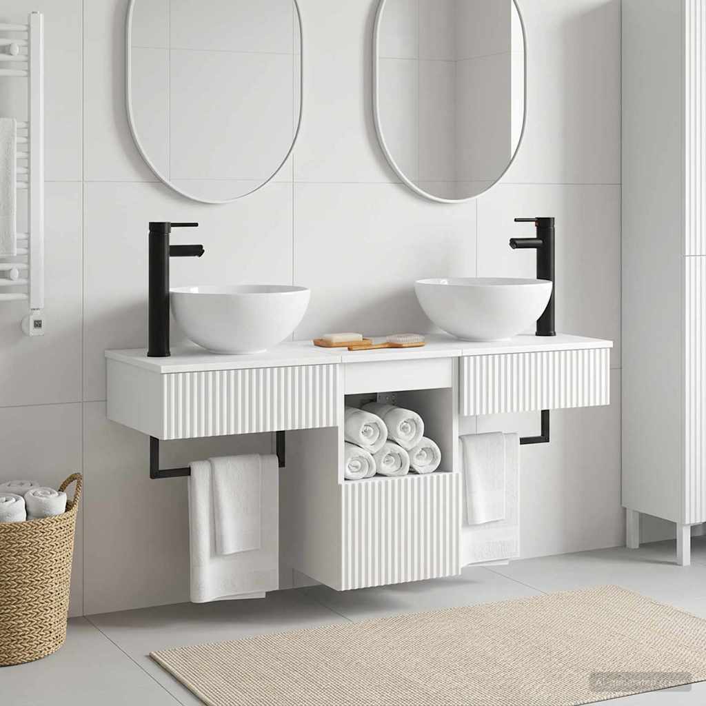 Badevrelsesmbel st 3 stk. Hvid hjglans Konstrueret tr