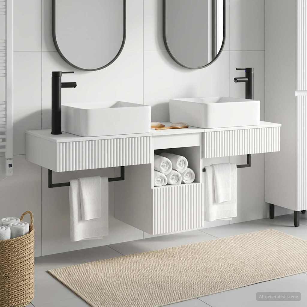 Badevrelsesmbel st 3 stk. Hvid hjglans Konstrueret tr