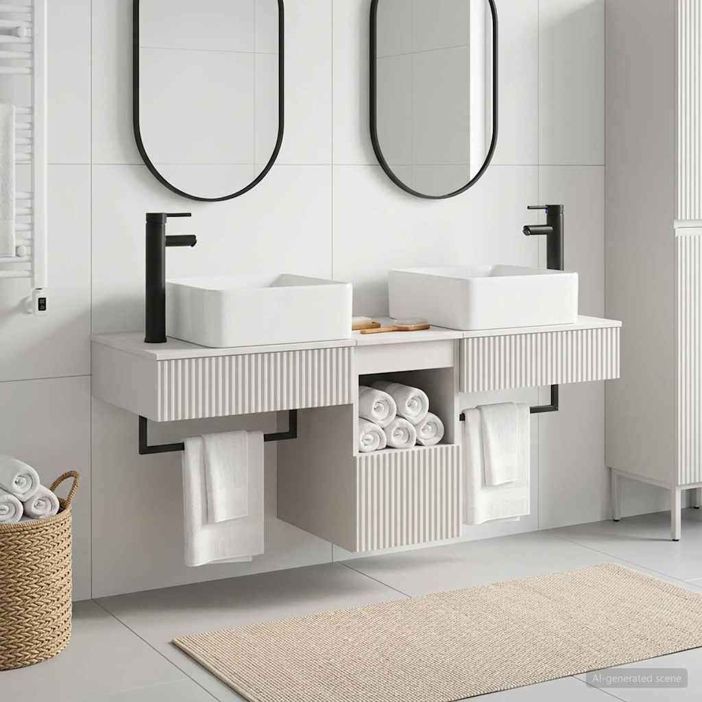 Badevrelsesskabst 3 stk. Hvid 53 x 35 x 39 cm Konstrueret tr