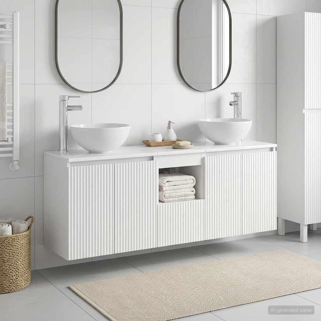 Badevrelsesskabst 3 stk. Hvid 49,5 x 35 x 63 cm