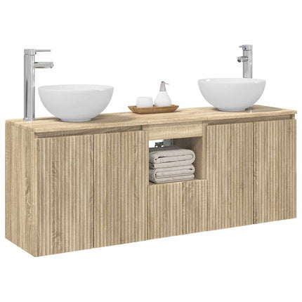 Badeværelsesskabsæt 3 stk. Sonoma-eg 49,5 x 35 x 63 cm