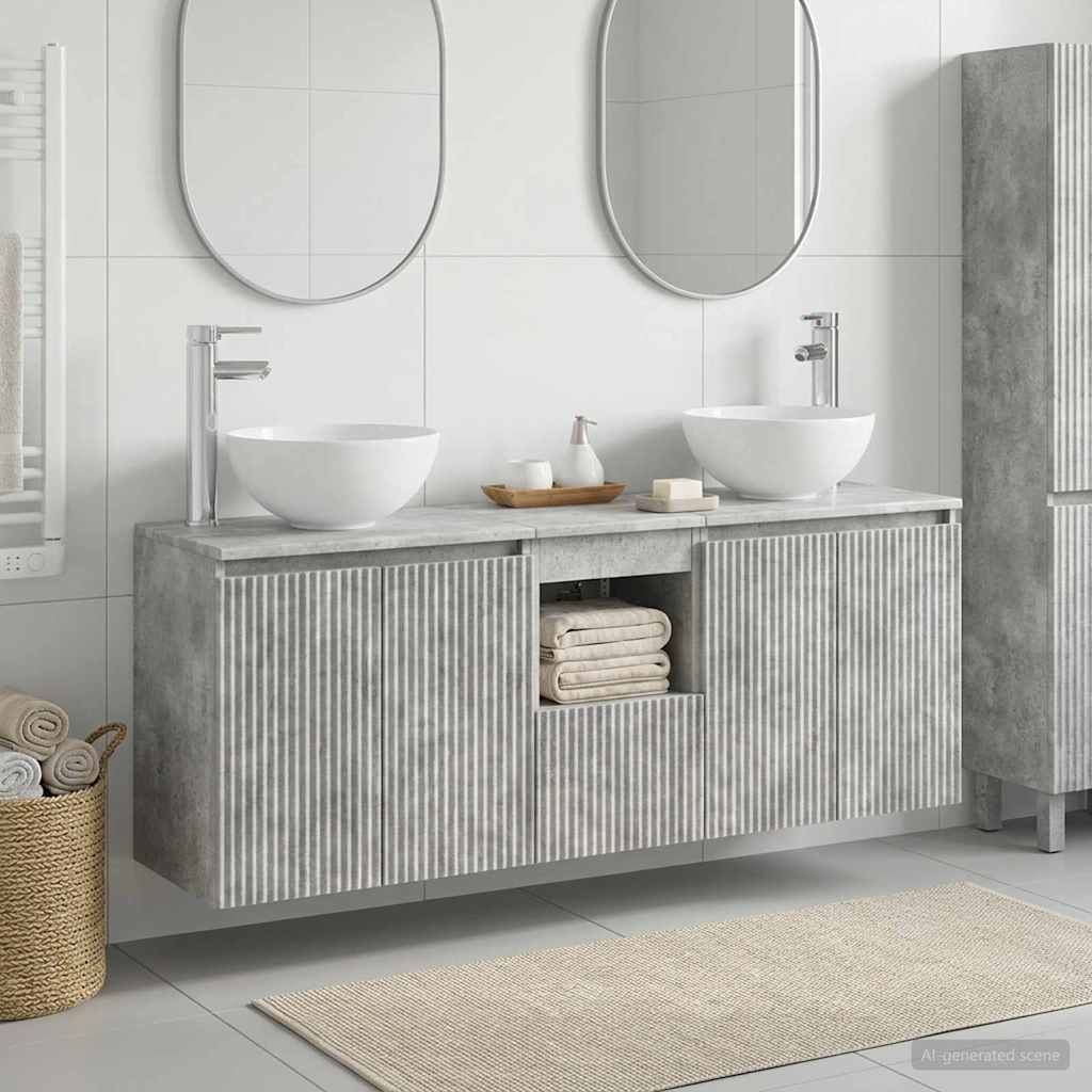Badevrelsesskabst 3 stk. Betongr 49,5 x 35 x 63 cm