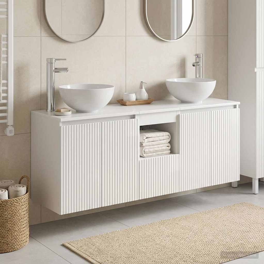 Badevrelsesskabst 3 stk. Hvid hjglans 49,5 x 35 x 63 cm
