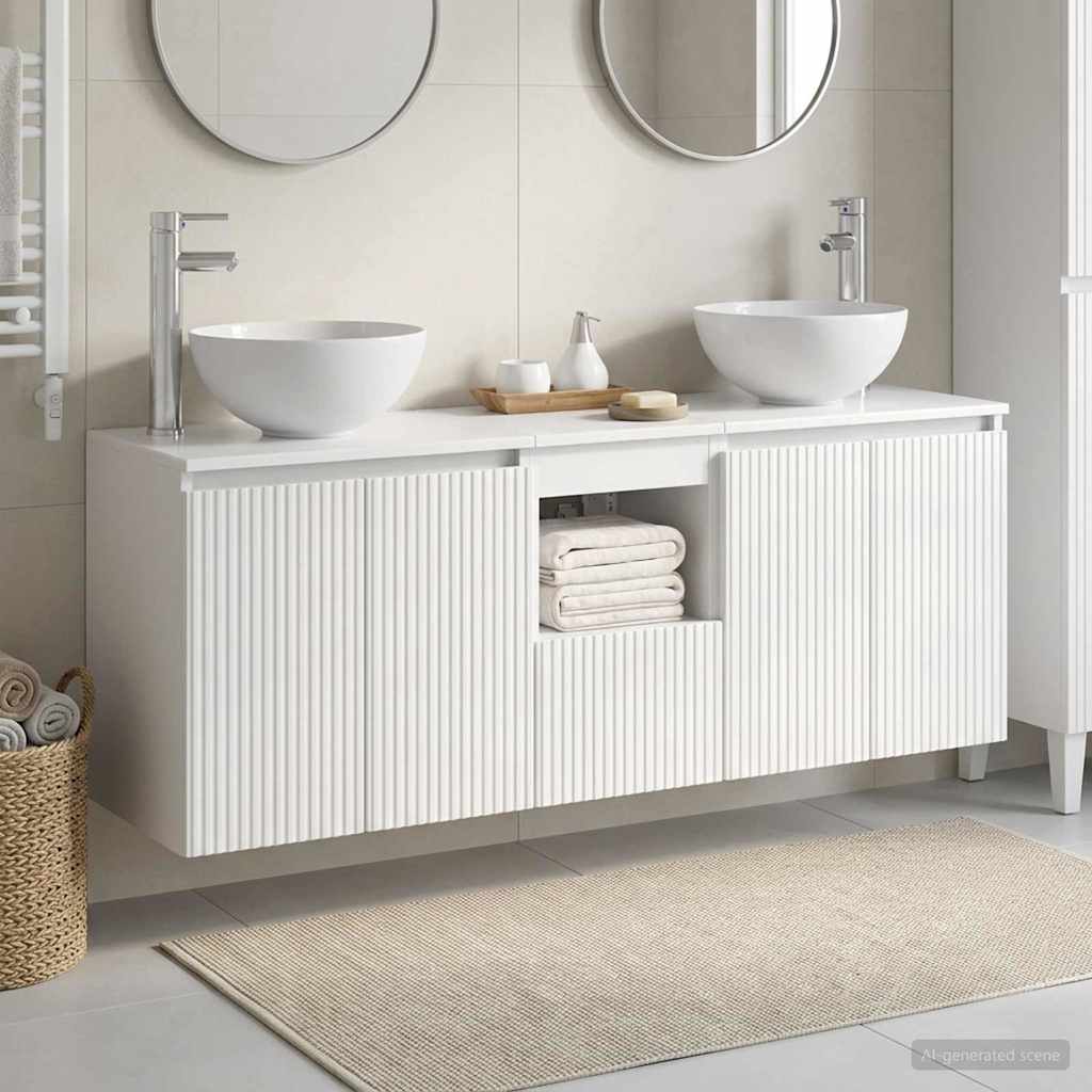 Badevrelsesskabst 3 stk. Hvid hjglans 49,5 x 41 x 64,5 cm