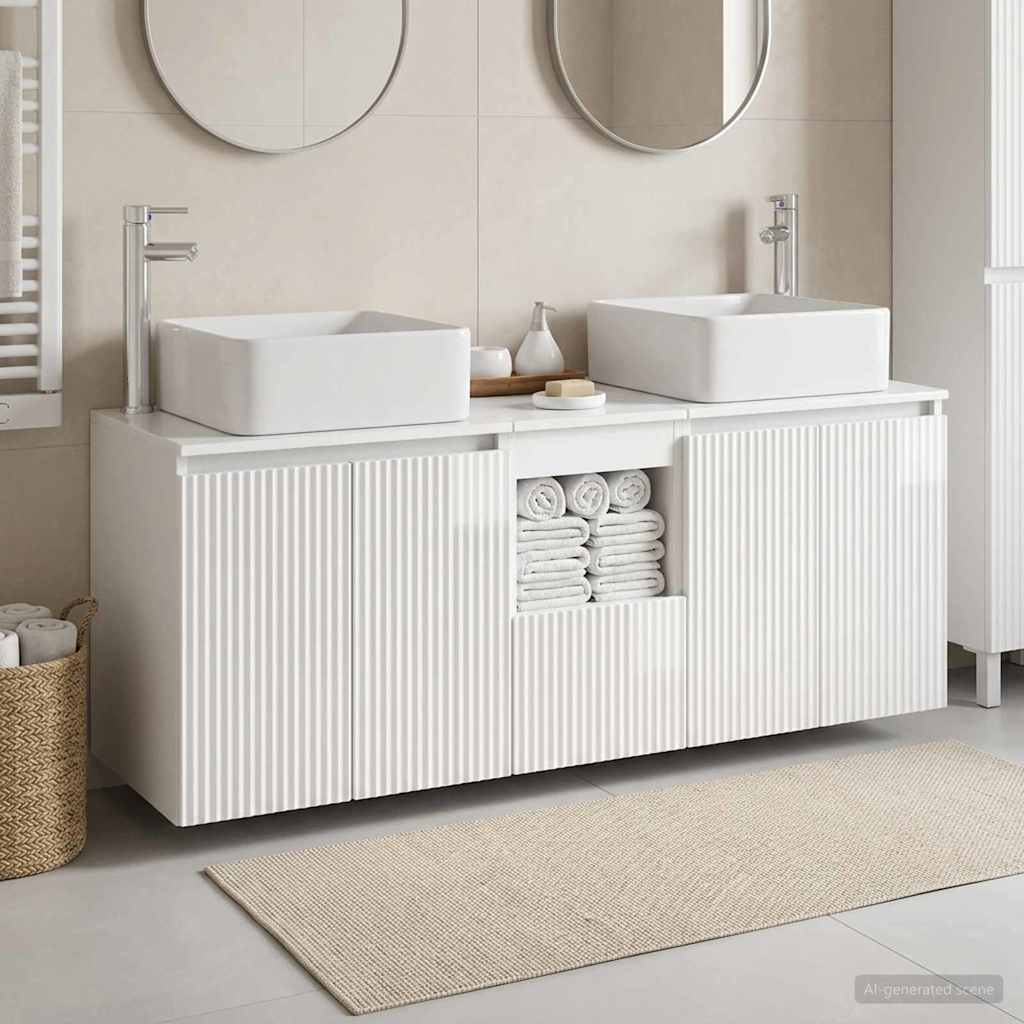 Badevrelsesskabst 3 stk. Hvid hjglans 49,5 x 41 x 63 cm